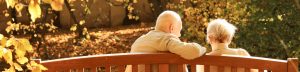 baby boomers sitting on a bench in autumn for article about mental capacity and estate planning by kelley way attorney walnut creek