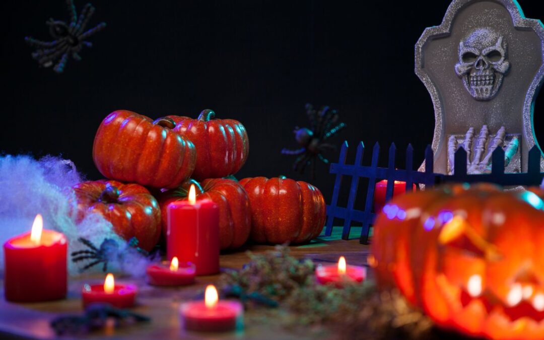 haunted pumpkins on halloween with burning candles as featured image for article by kelley way titled recent estate planning horror stories